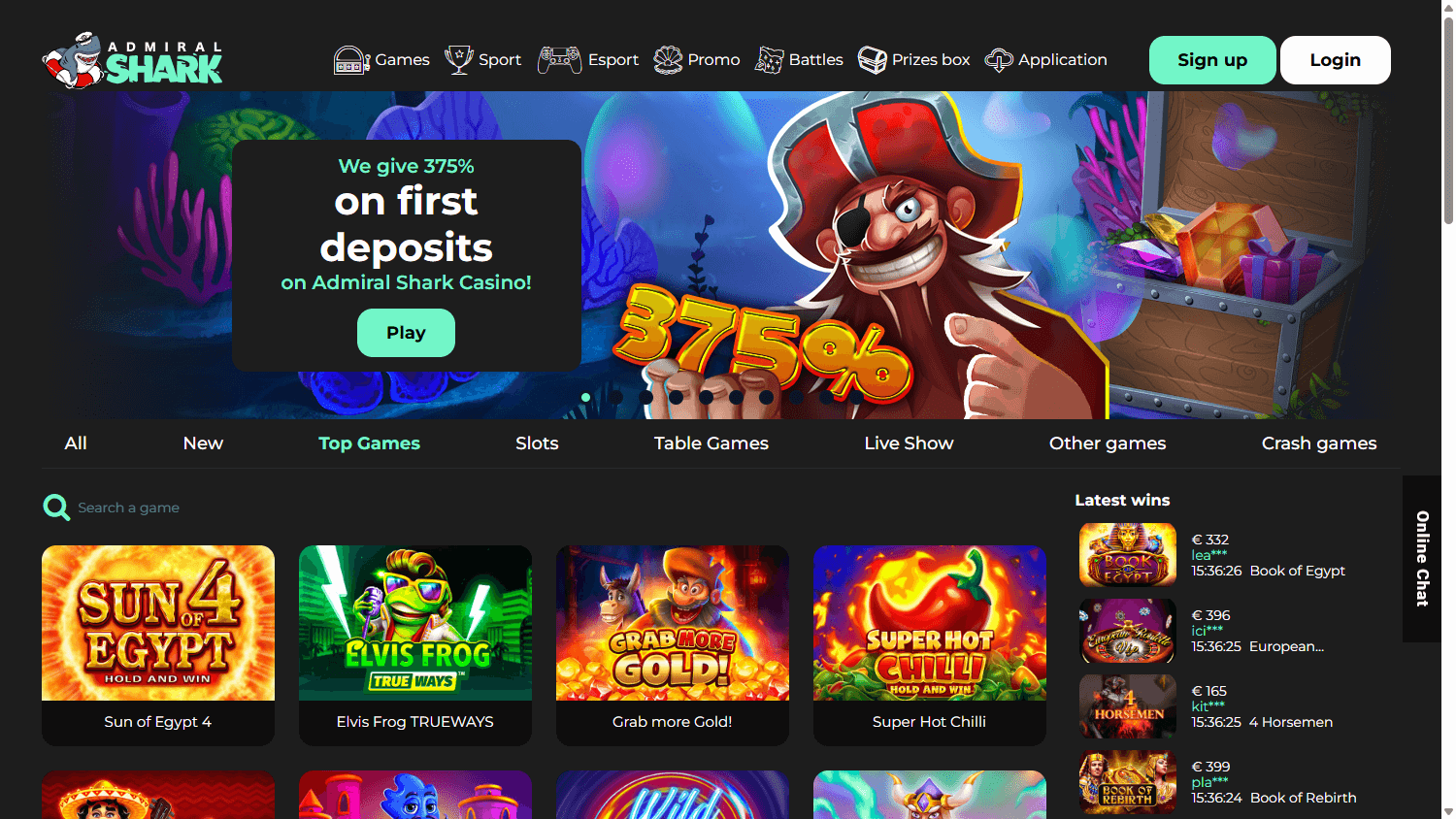 Admiral Shark Casino Desktop screenshot